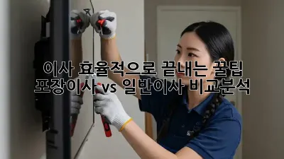 이사, 효율적으로 끝내는 꿀팁! 포장이사 vs 일반이사 비교분석